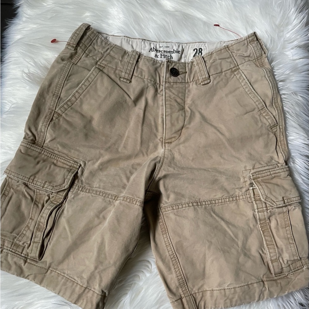 Boys Abercrombie Shorts 28 Khaki Cotton